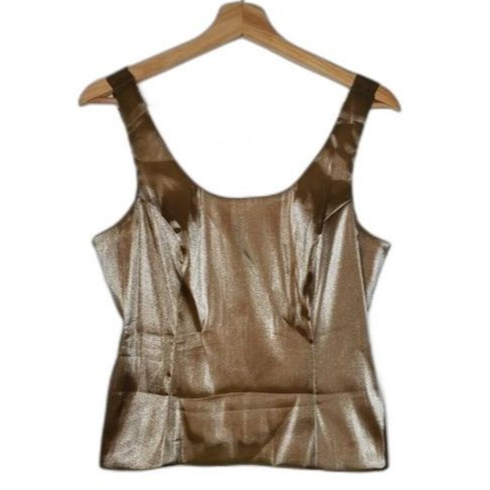 RETRO Joanna Chen Champagne Gold Elegant Cami Tank Size 10